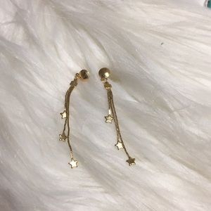 Gold star- drop earrings